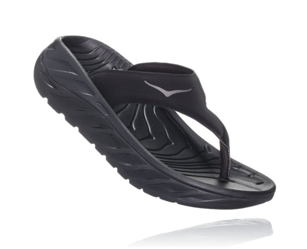 Hoka One One ORA Recovery Flip Womens UK - Black / Grey Recovery Flip Flops - OJZQM2451